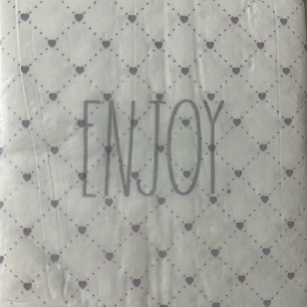 RAE DUNN 32 x 1pk ENJOY Guest Paper Towel Napkins Heart Trellis Lavender Ivory
